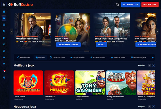 Page principale du RollCasino