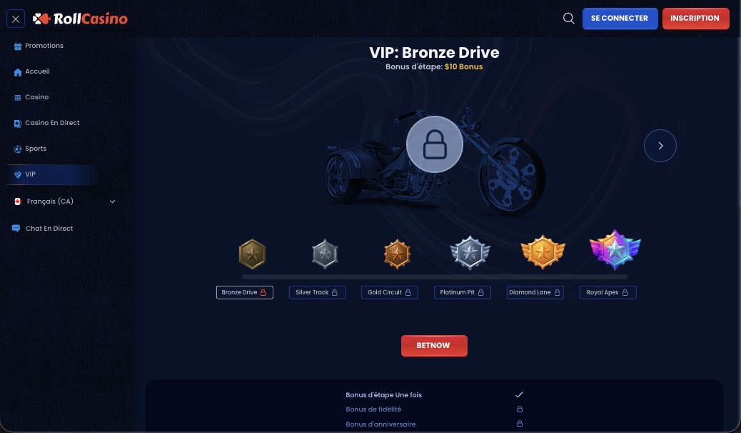 RollCasino vip page de programmation