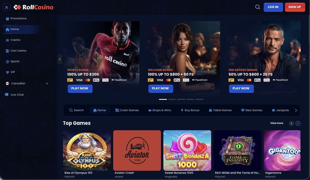 RollCasino main page