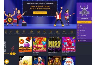 Rolling Slots casino - page d'accueil