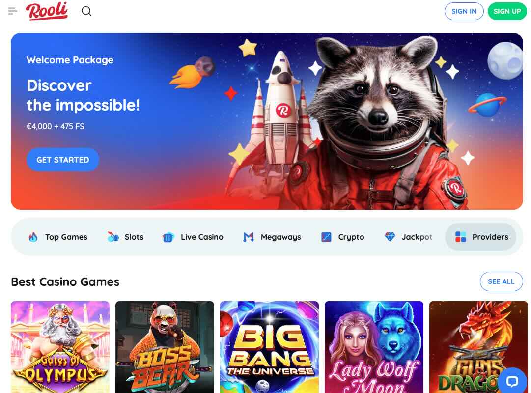 rooli casino main page