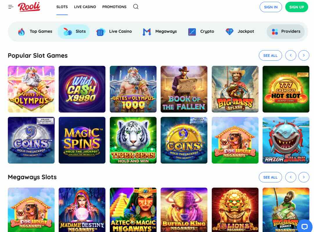 rooli casino list of slots