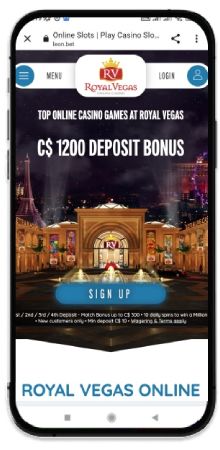 Royal Vegas Casino Site on the Mobile Screen