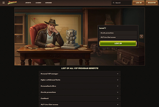 Sankra Casino VIP Page