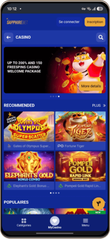 SapphireBet Casino sur mobile