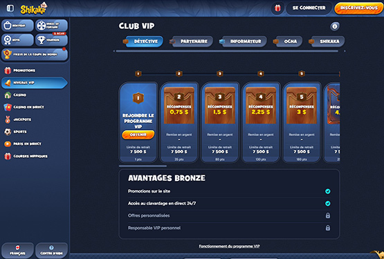 Programme VIP Shikaka Casino