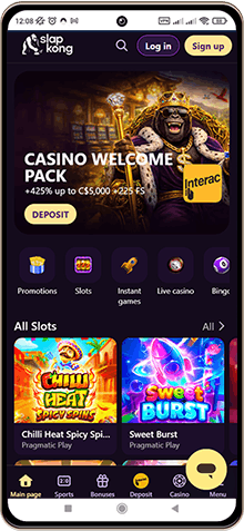 SlapKong Casino Mobile Screenshot