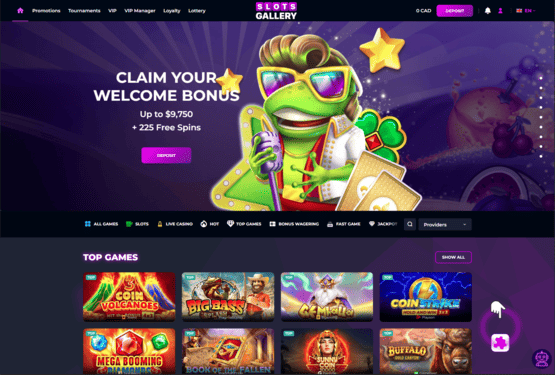 Slots Gallery casino main page