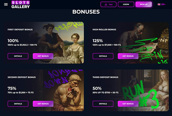 Slots Gallery casino promotions page