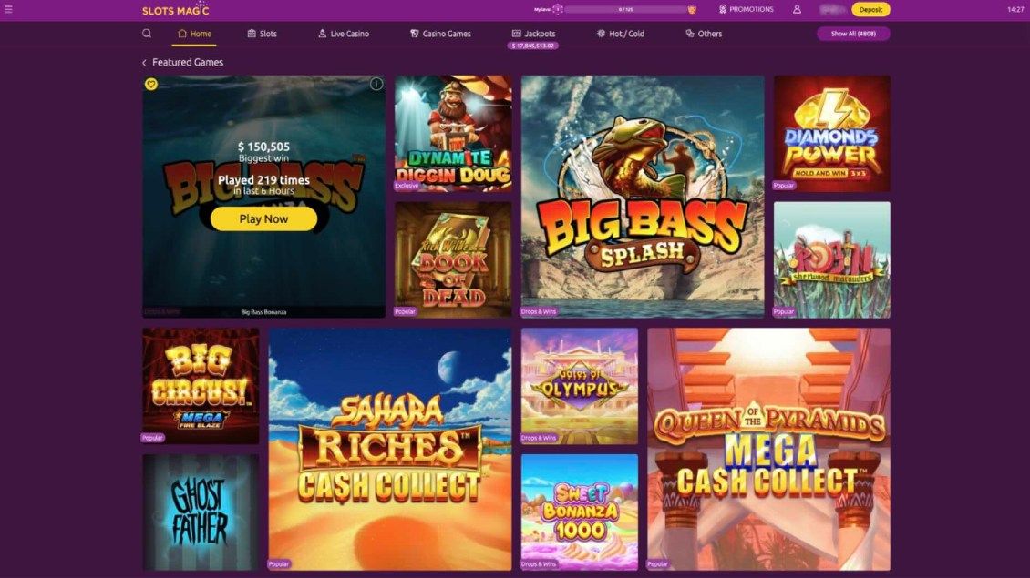 List of available games at Slot Magic Casino