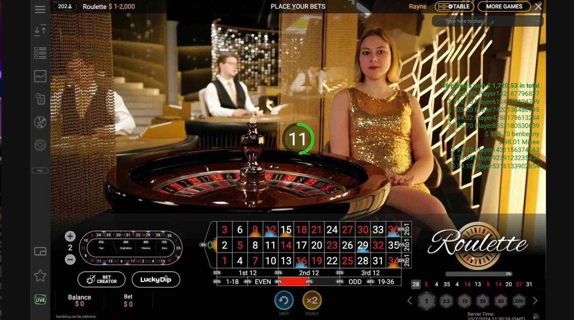 Live Roulette games at Slot Magic Casino