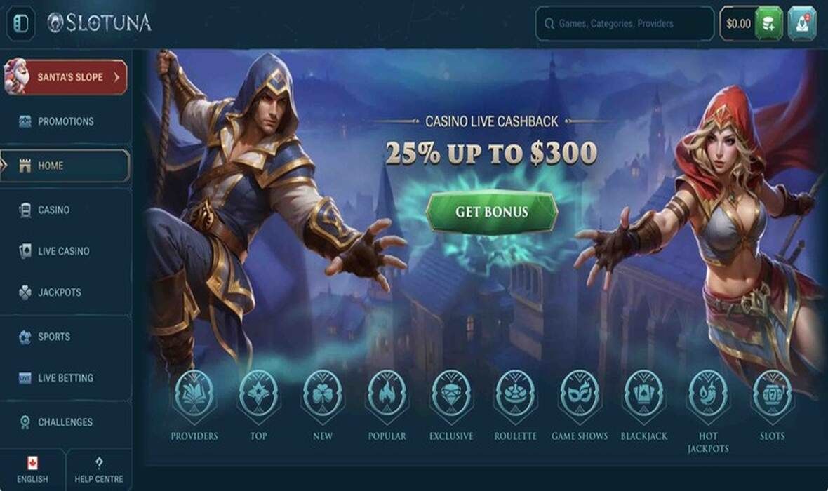 Slotuna Casino main page