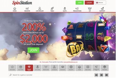 Spin Station Casino Main Page