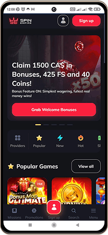 SpinEmpire Casino Mobile Screenshot