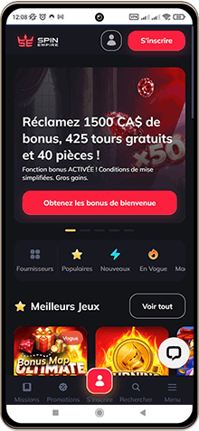 SpinEmpire Casino sur mobile