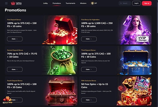SpinEmpire Casino Promotions Page