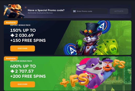 Spinarium Casino bonuses and promotions