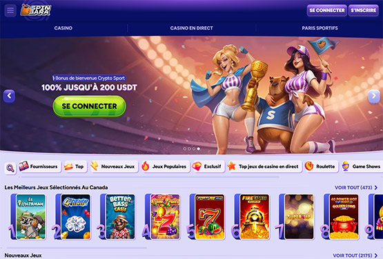 Page principale du casino Spinbara