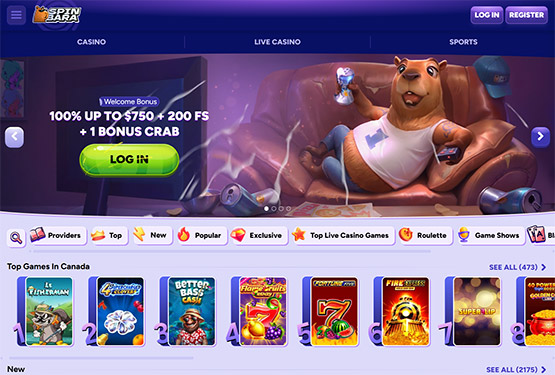 Spinbara casino main page