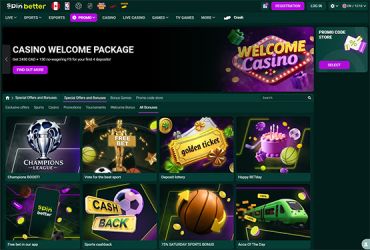 spinbetter casino promos and bonuses selection