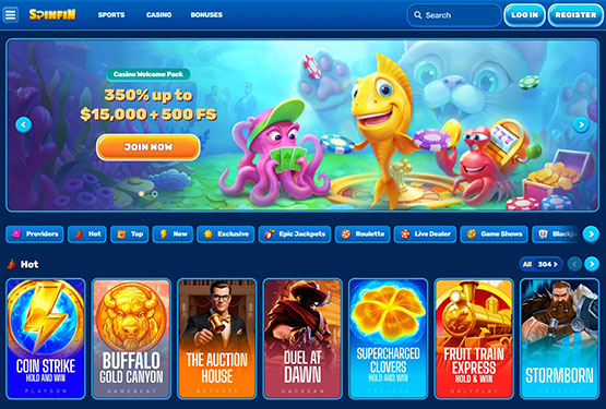 Spinfin Casino Main Page