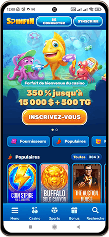 Spinfin Casino sur mobile