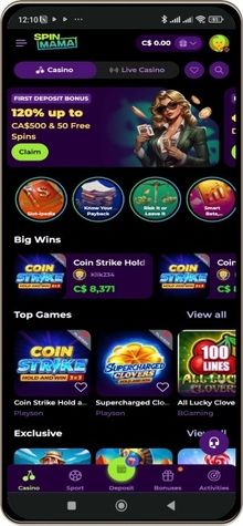 Mobile Screenshot of Spinmama Casino
