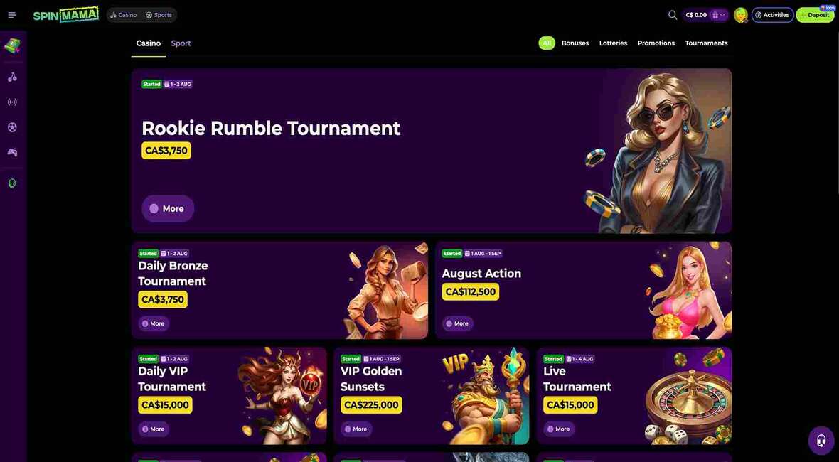 Spinmama casino promotions page