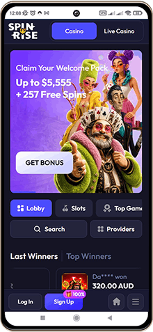 Mobile screenshot of Spinrise casino