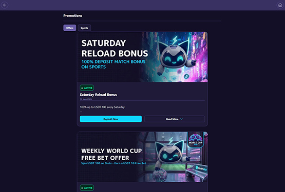 Page des promotions du casino Stealthbet