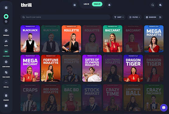 Thrill Casino Live Games