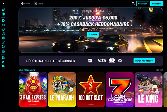 Page principale du casino Turbowins