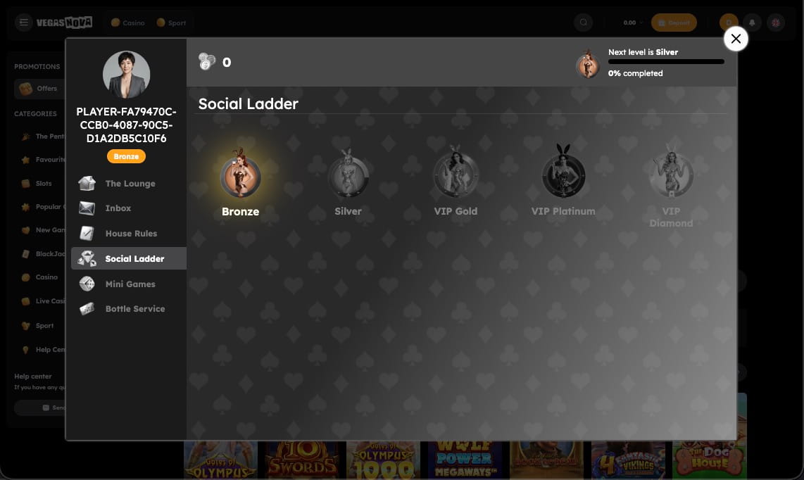 Vegas Nova casino vip page de programmation