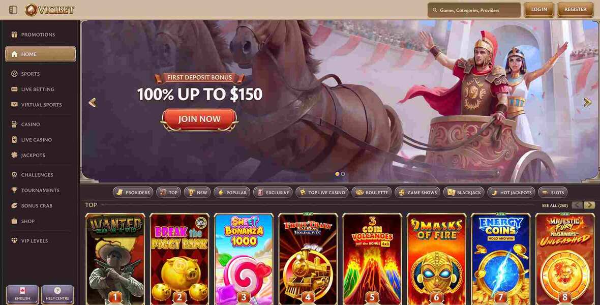 ViciBet casino main page