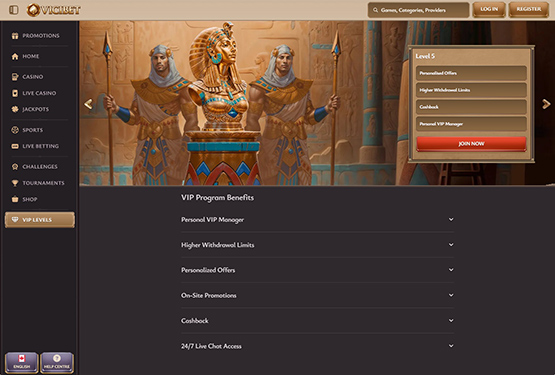 ViciBet casino vip page