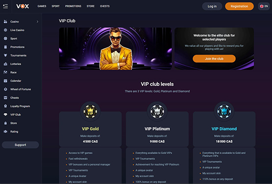 Programme VIP Vox Casino