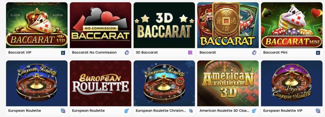 Liste des jeux de table sur Weiss Casino