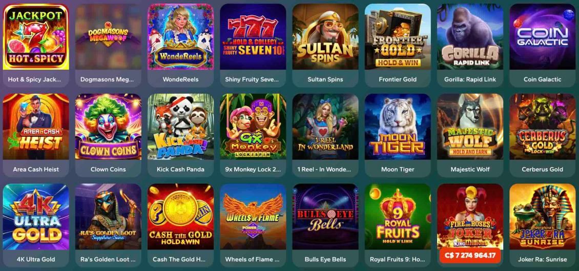 List of jackpot slot games at Wild Tornado Casino