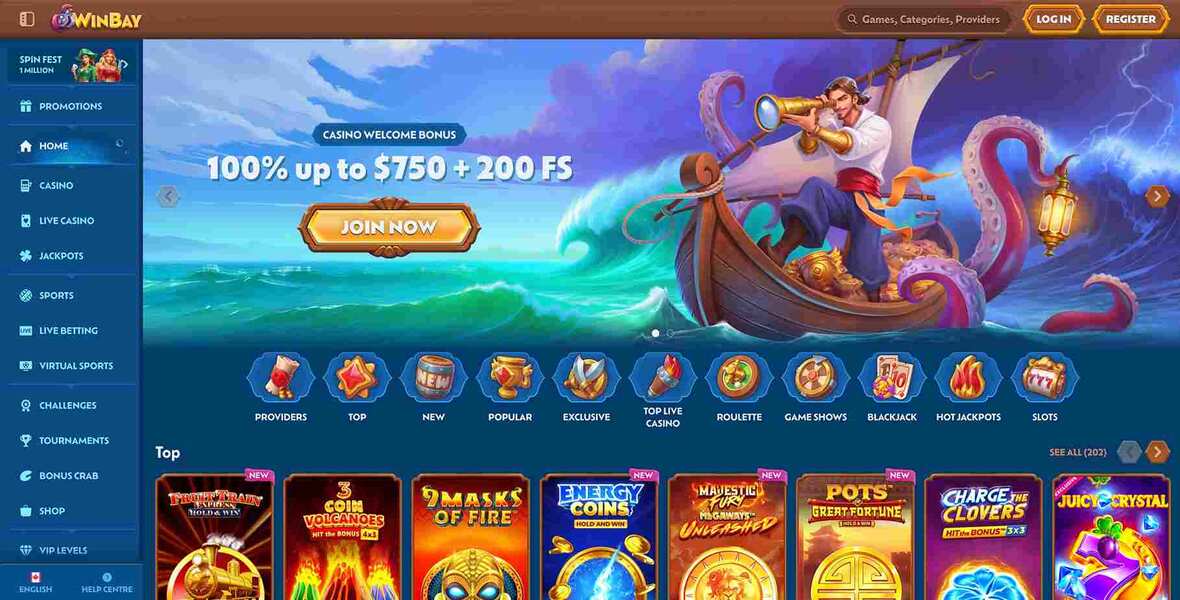 Winbay casino main page