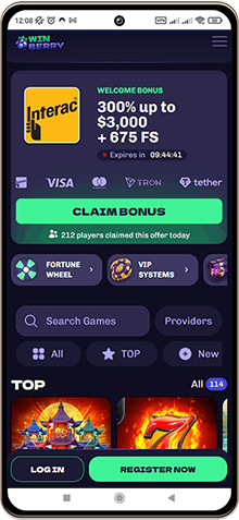 Winberry Casino Mobile Screenshot