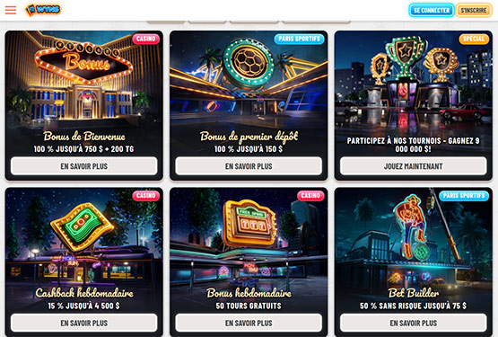 Page des promotions du casino Wyns