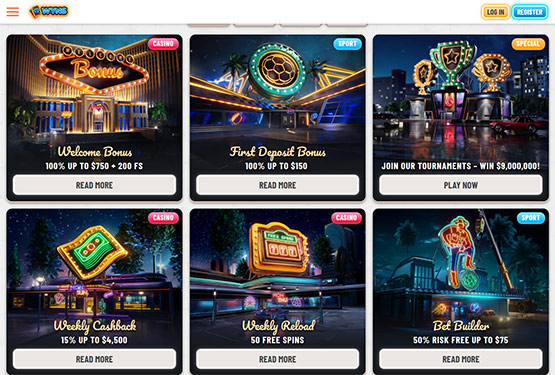 Wyns casino promotions page
