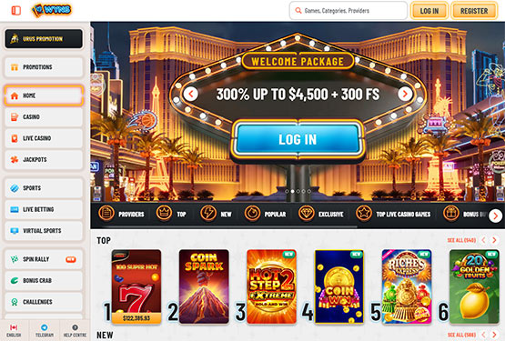 Wyns casino main page