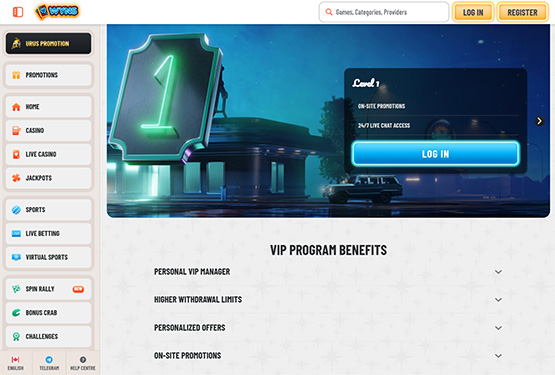 Wyns casino vip page