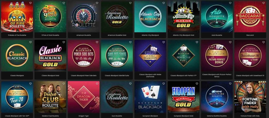 List of table games at Zodiac Casino