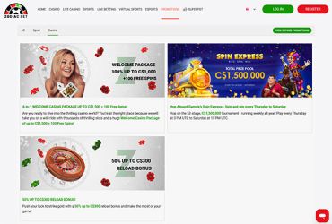ZodiacBet casino - promotions