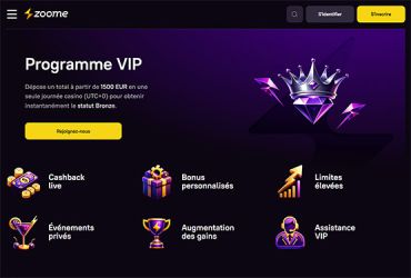 Zoome Casino - page VIP
