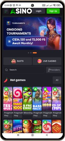 Image of Asino Casino mobile screen