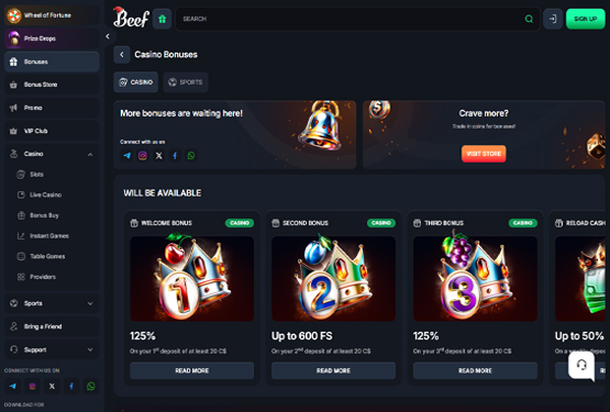 Beef casino promotions page