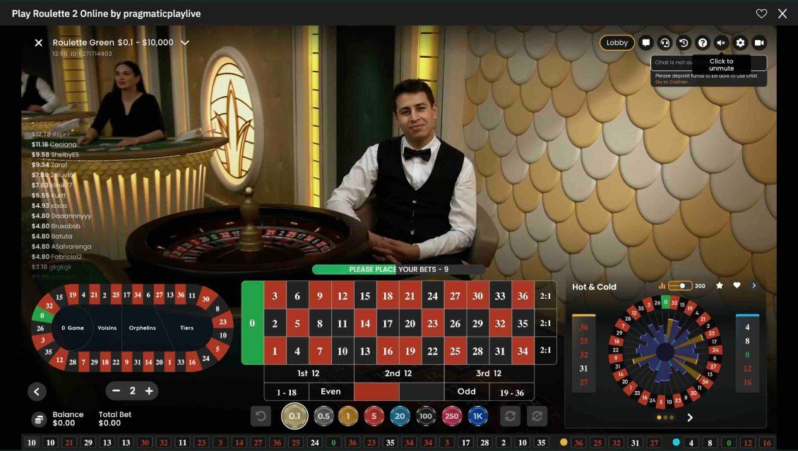 Live Roulette games at Belabet Casino